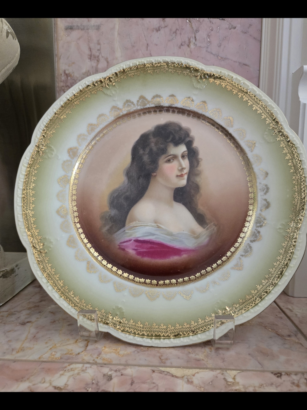Antique Victorian  Portrait Plate